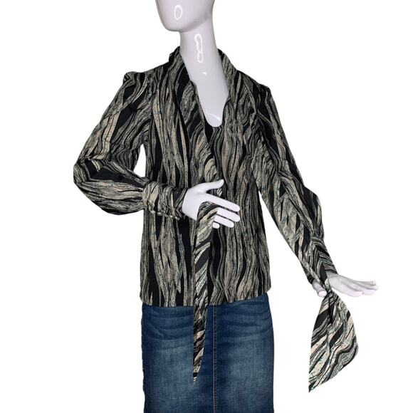 W118 by Walter Baker Blouse Long Sleeve Tie on Neck Size S - Picture 3 of 14